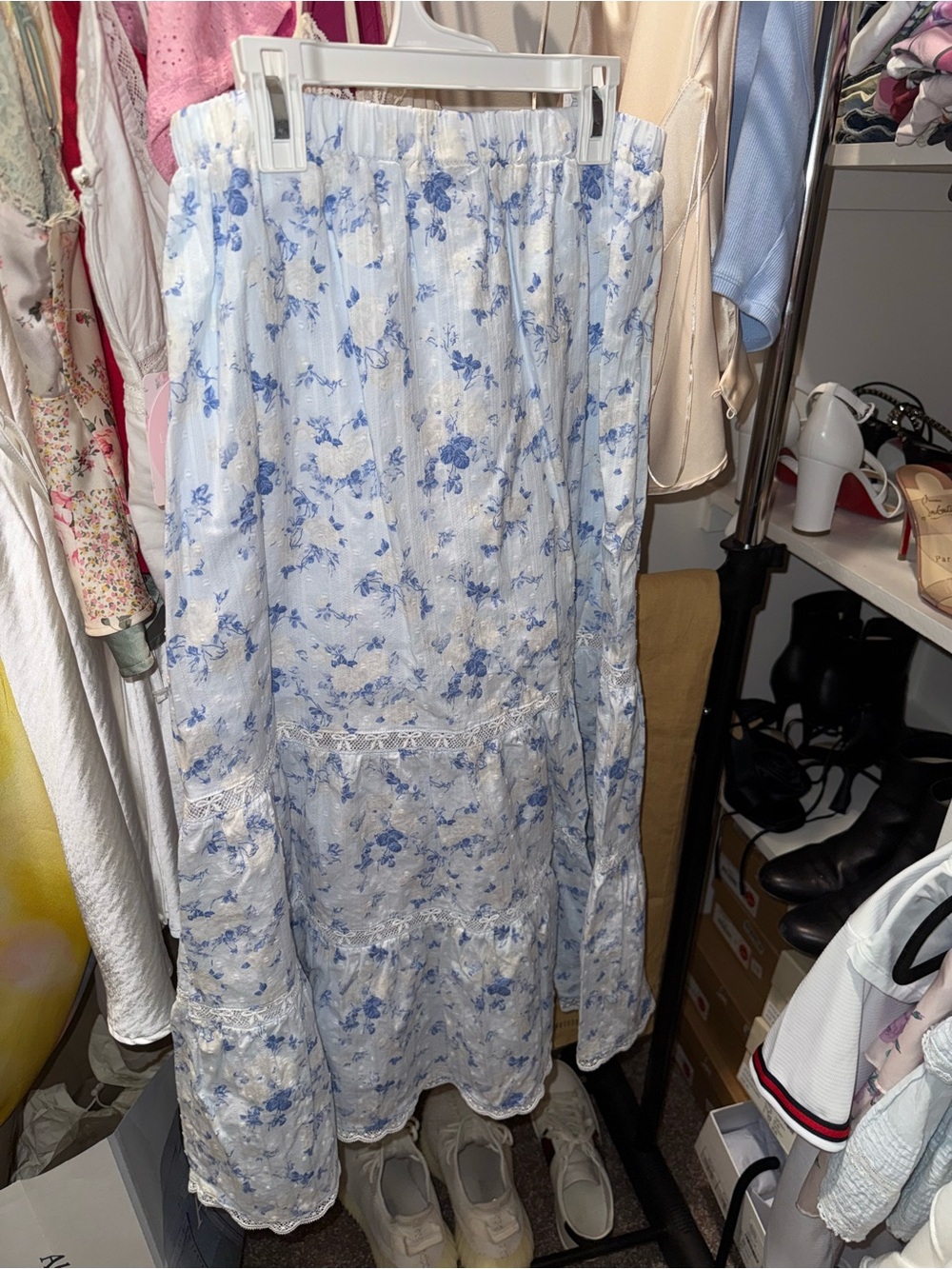 Loveshackfancy isla everblooming rosettes tiered maxi skirt - Picture 6 of 6